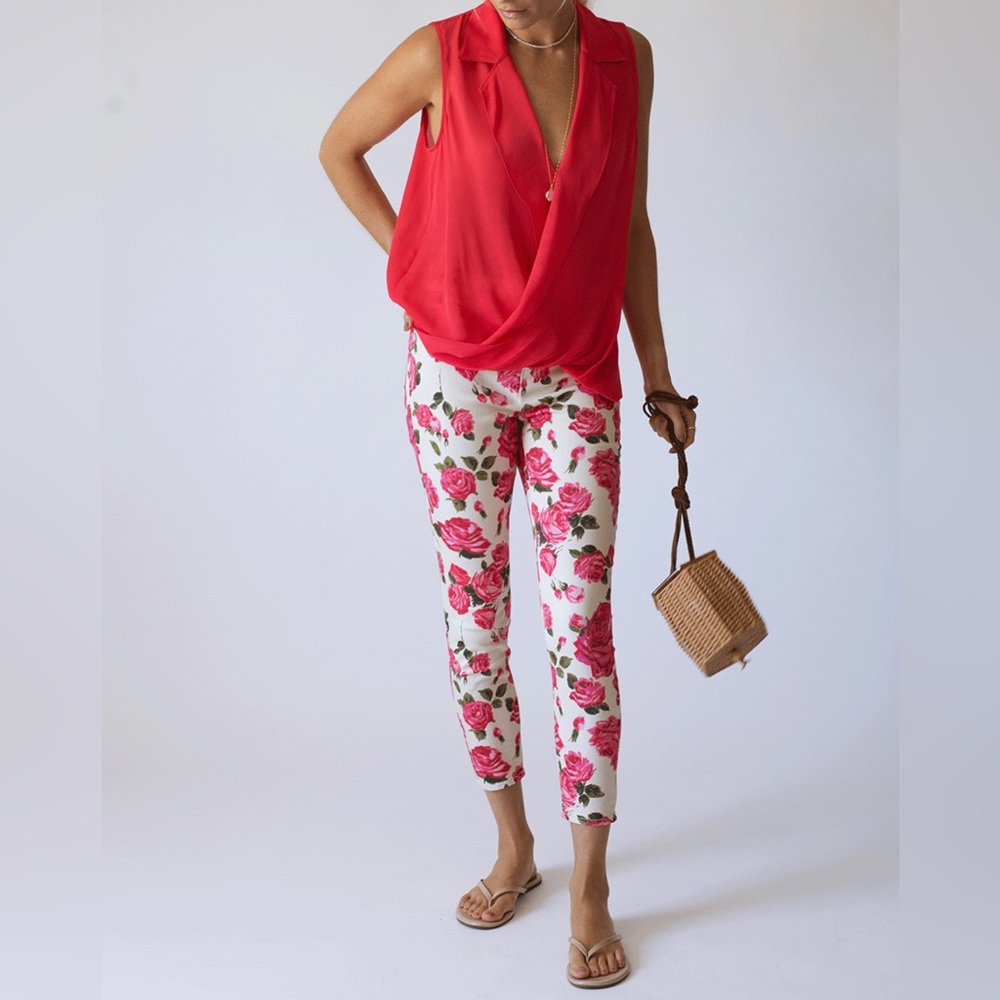 L'AGENCE High Rise Floral Print
MARGOT ROSE CROP SKINNY JEANS 25